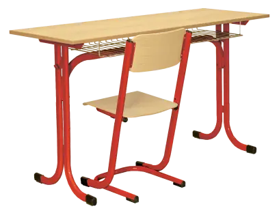 OTAKAR 2, lavice 2-místná stavitelná, velikost 2 - 5, koš RAL 3002 - červená